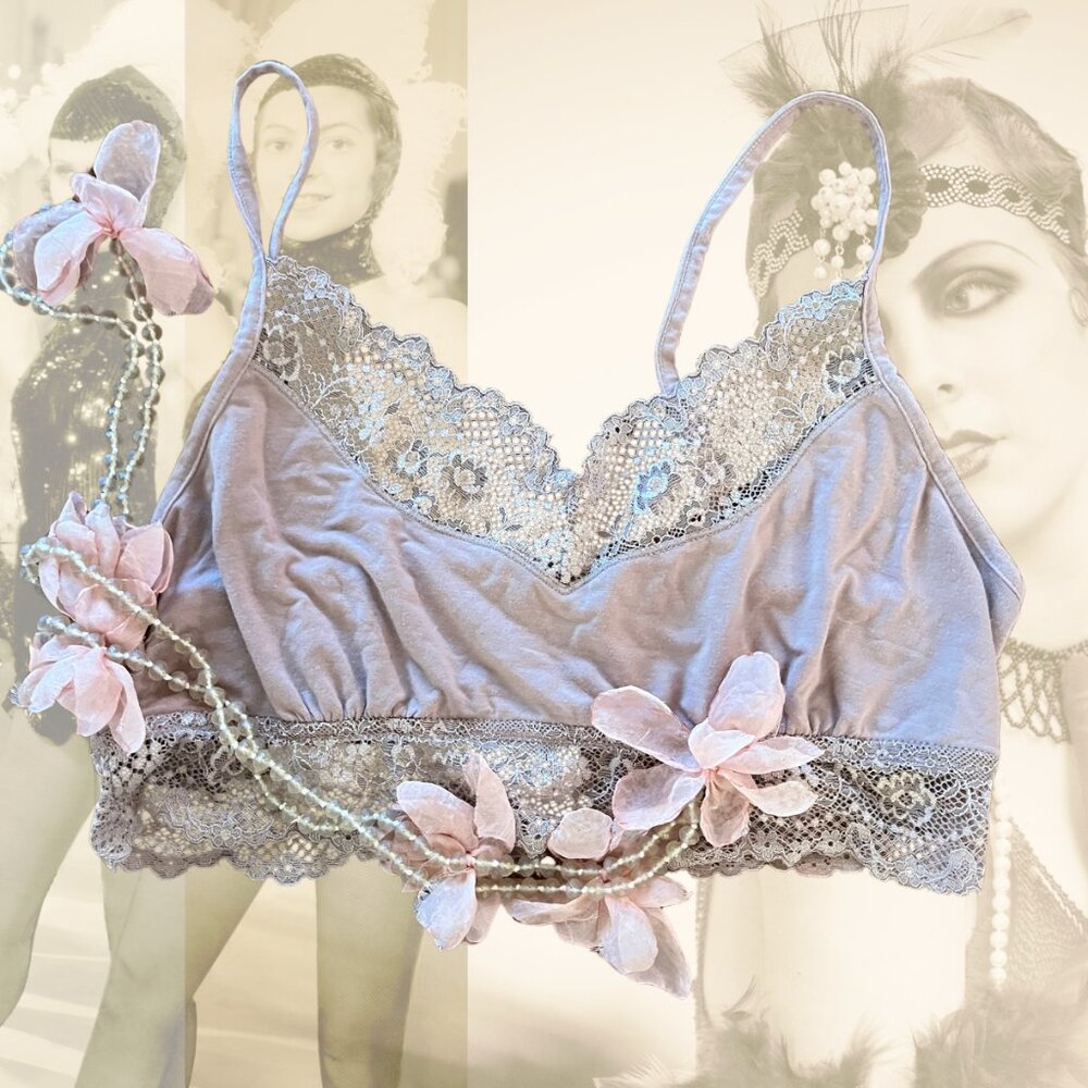 BUNDLE ONLY - Romantic Montelle Intimates Lace Trim Bralette - M - Nutmeg - EUC
